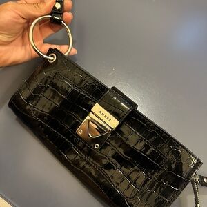 Guess Black Croc-Patterned Handbag